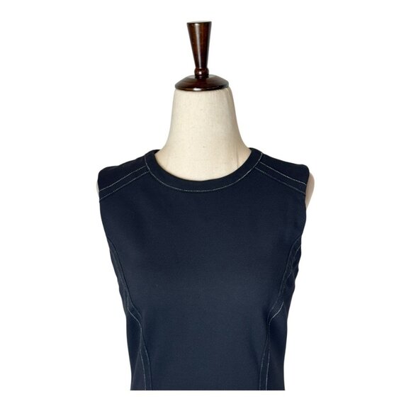 Of Mercer Dress Women 6 Black White Stitching Sleeveless Back Zip Sheath Mini - Picture 4 of 10